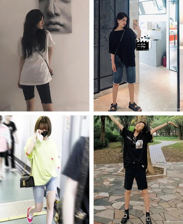 梨形身材高腰中腿裤,爸爸裤子直筒小个子