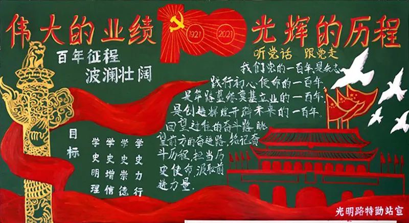 庆七一颂党恩黑板报图片,关于庆七一感党恩守初心板报