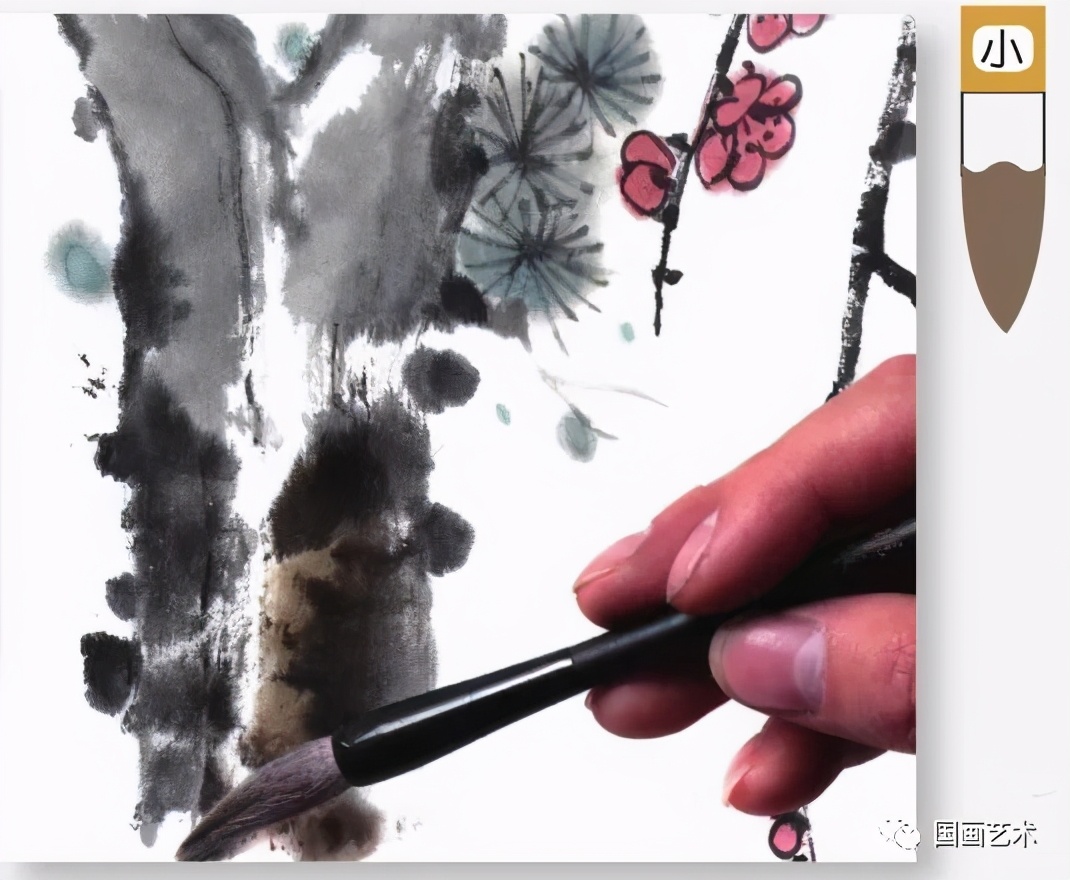 怎样画梅竹松树图片,儿童国画梅花入门画法步骤