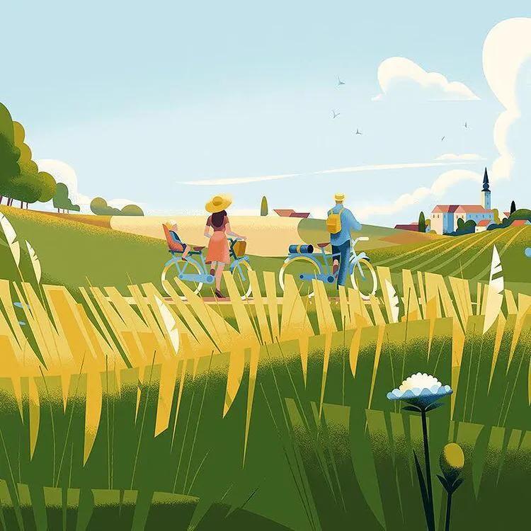 欧美风插画风景图文,迷人风景插画图片大全