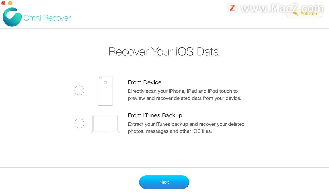 如何使用OmniRecover从iPhone或iPad直接恢复丢失/删除的数据？