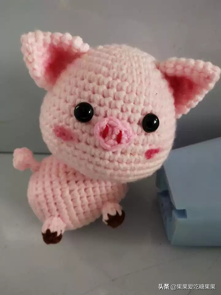 十二生肖小猪玩偶钩织图解,飞天小猪钥匙扣
