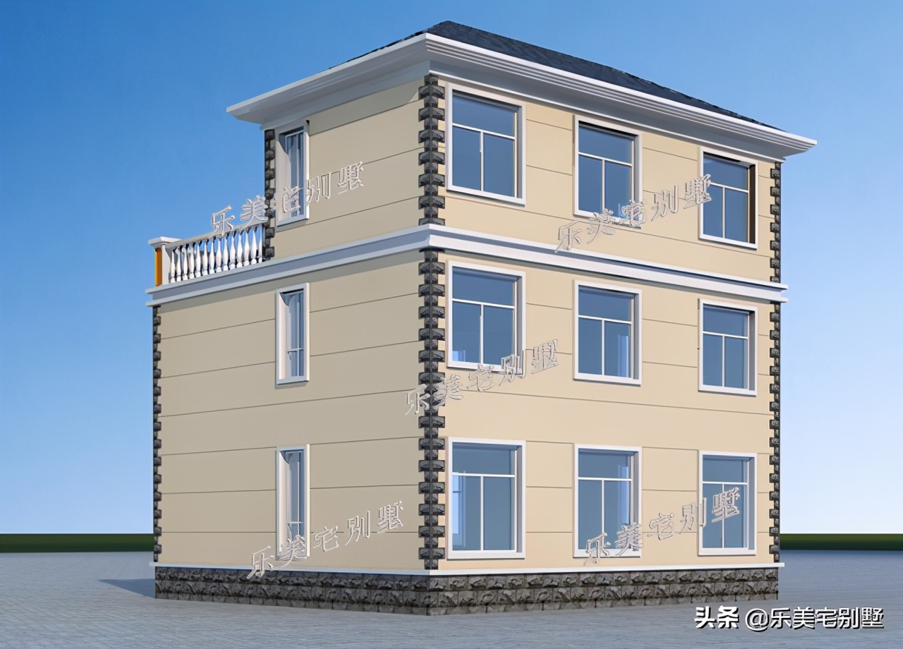 10x10米三层平顶别墅免费图纸,三层双拼复式9x10别墅户型图纸