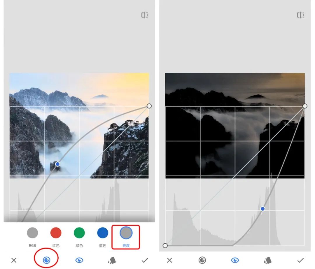 怎么用曲线给黑白照片调色,照片调色曲线
