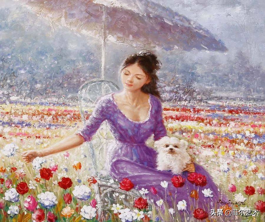 韩国画家朱世柱的作品非常出色,温暖、音乐和神秘