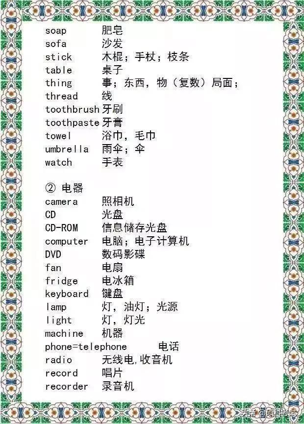 九年义务教育的英语,中考英语单词速记1800词