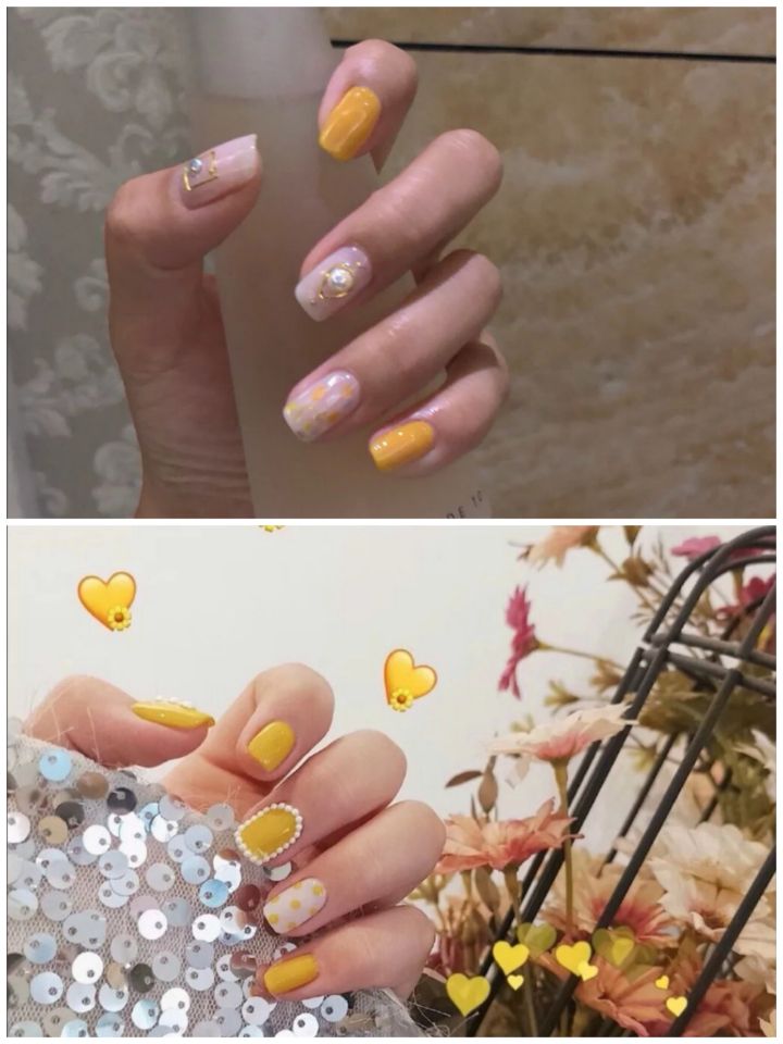 黄色美甲图片简称“黄片”