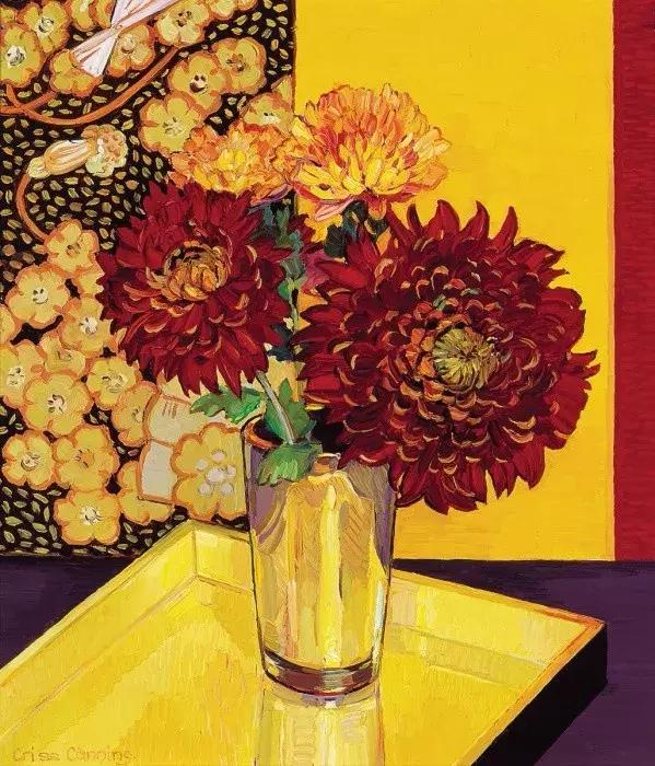 她72岁，画了50多年的画，花儿在她笔下都有了个性