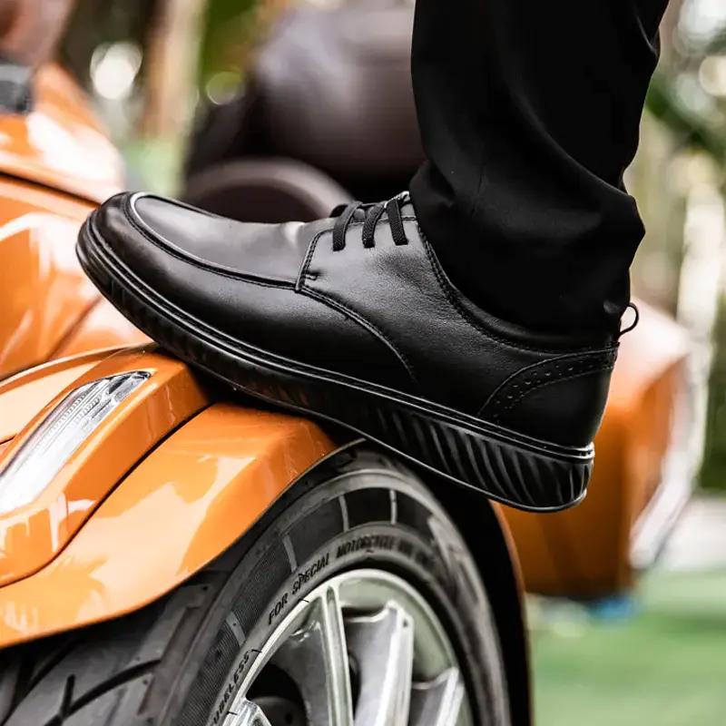 皮鞋男士真皮梦特娇,既休闲又舒服的皮鞋