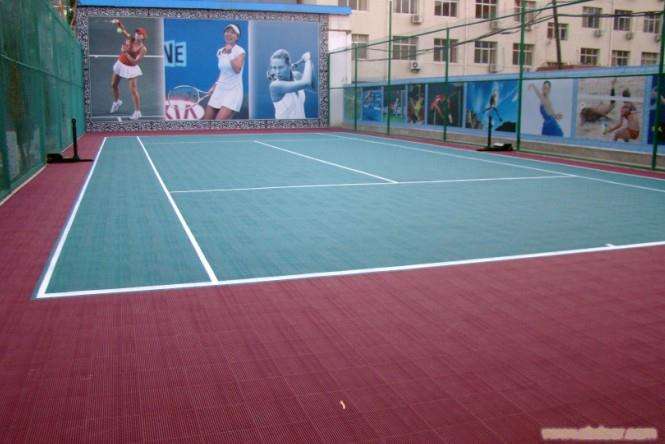 篮球场地面悬浮式拼装地板,网球场拼装地板