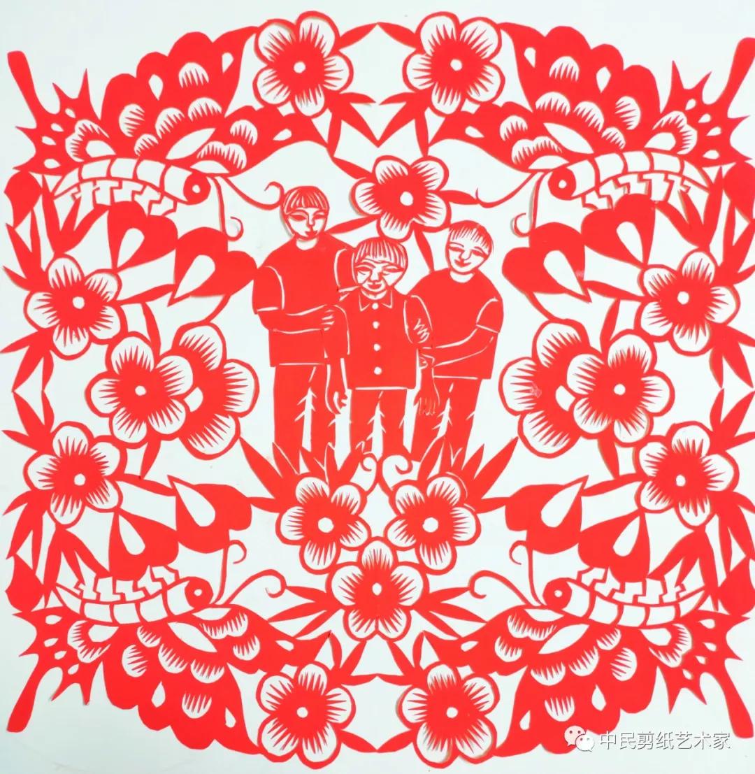 爱满重阳孝润童心剪纸,尊老爱老重阳主题剪纸
