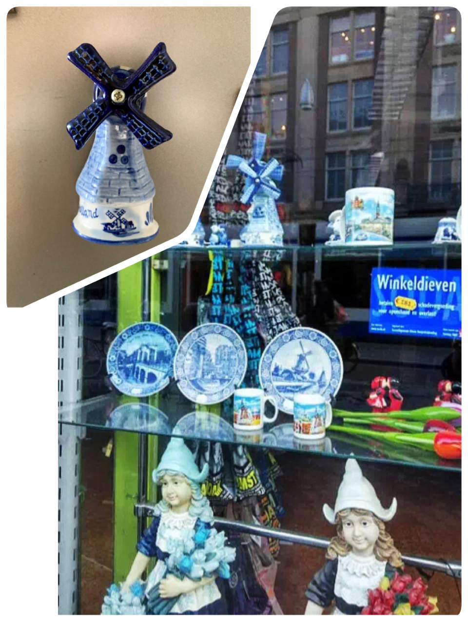 荷兰郁金香与风车画,风车郁金香丙烯画