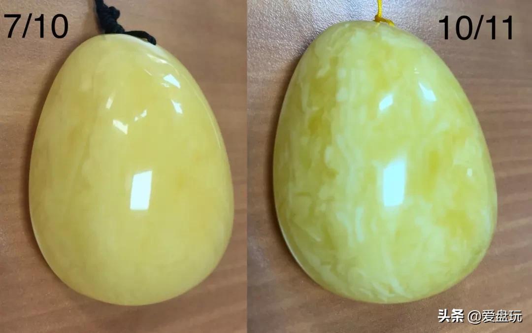 蜜蜡里面的白花越来越明显,蜜蜡白花变色的过程