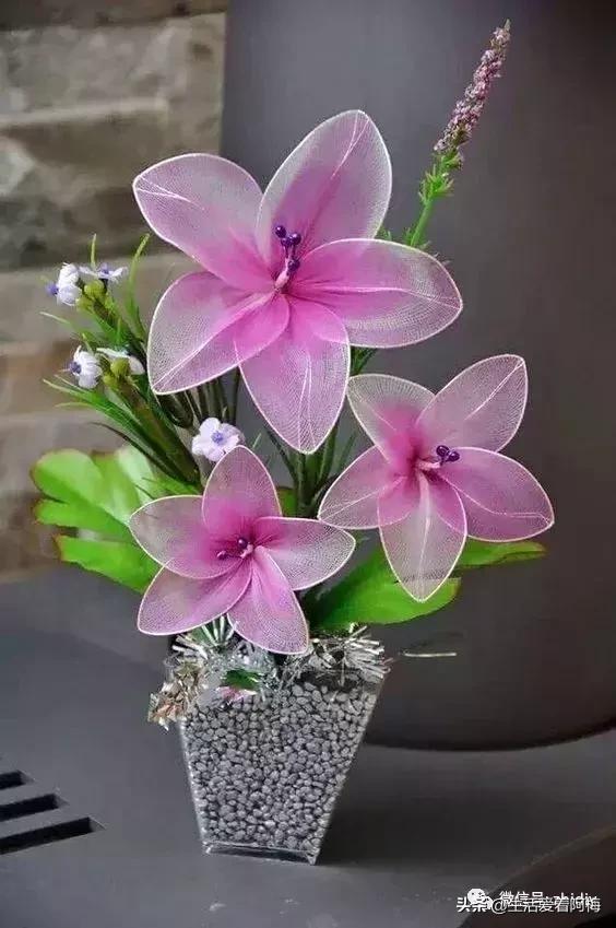 丝袜缠花做法,手工缠丝花朵制作方法