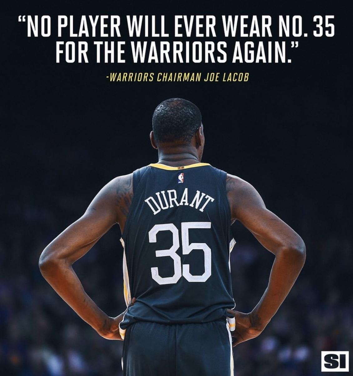 杜兰特的35号球衣被勇士退役 (勇士什么时候退役杜兰特35号球衣)