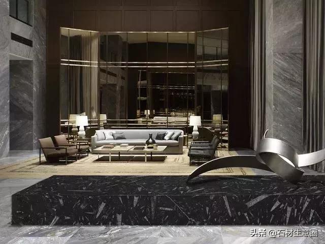 黑色大理石轻奢装修效果,黑色系大理石