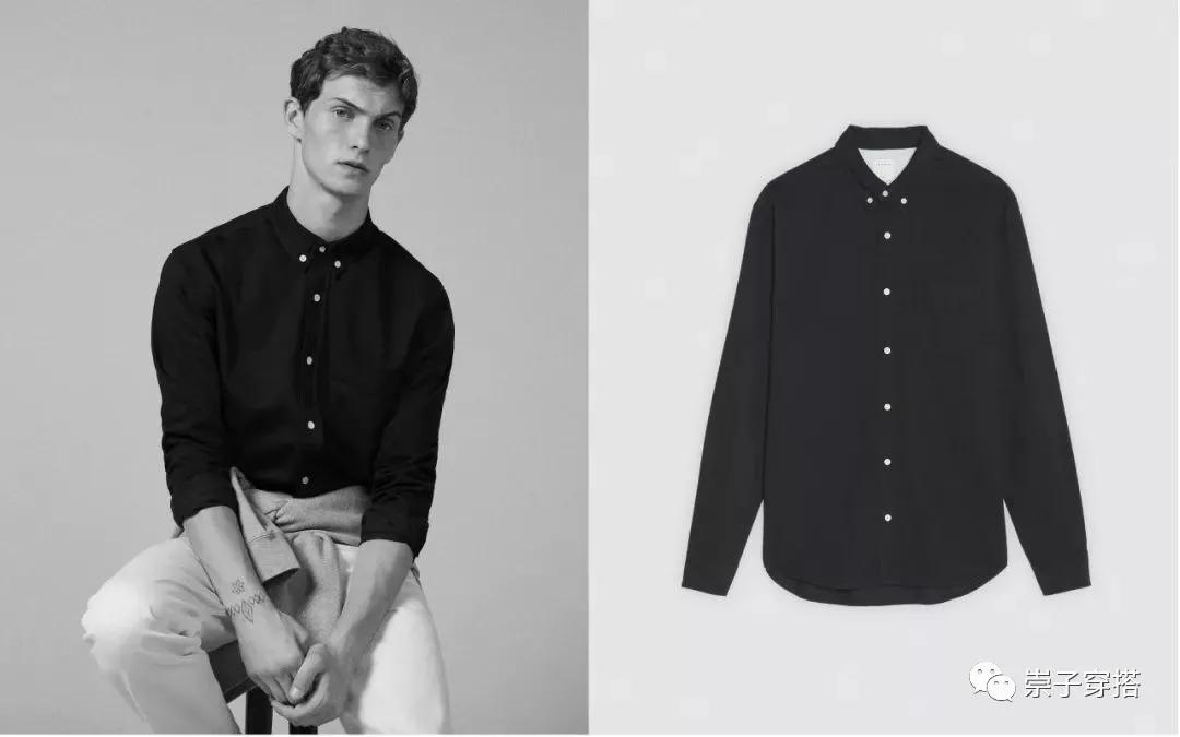 黑色衬衫内搭黑色打底好看吗,都说黑色穿搭很反差
