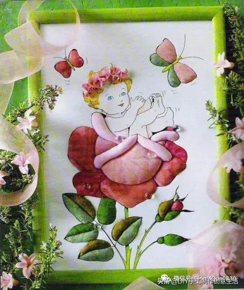 布艺diy拼布图案贴画,布画diy手工制作大全