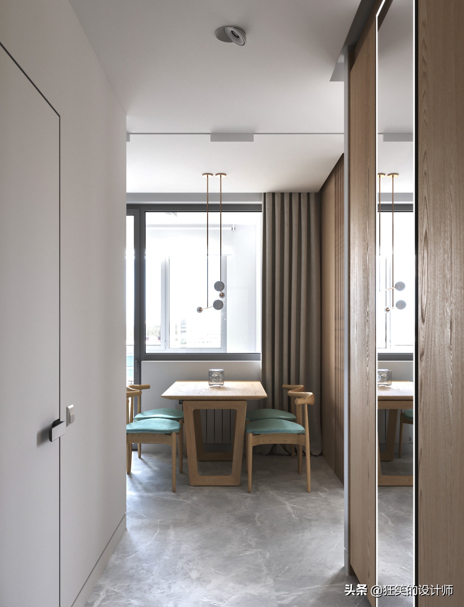 45平两居室设计效果图,45平米打造两室一厅