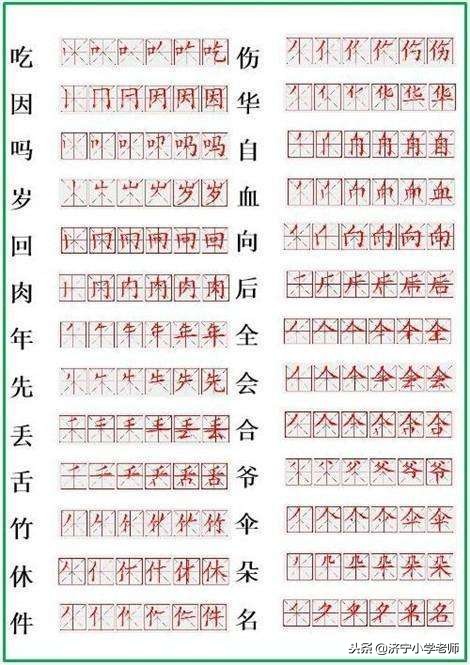 小学一年级语文上册生字笔顺大全,一年级下册语文静夜思生字笔顺