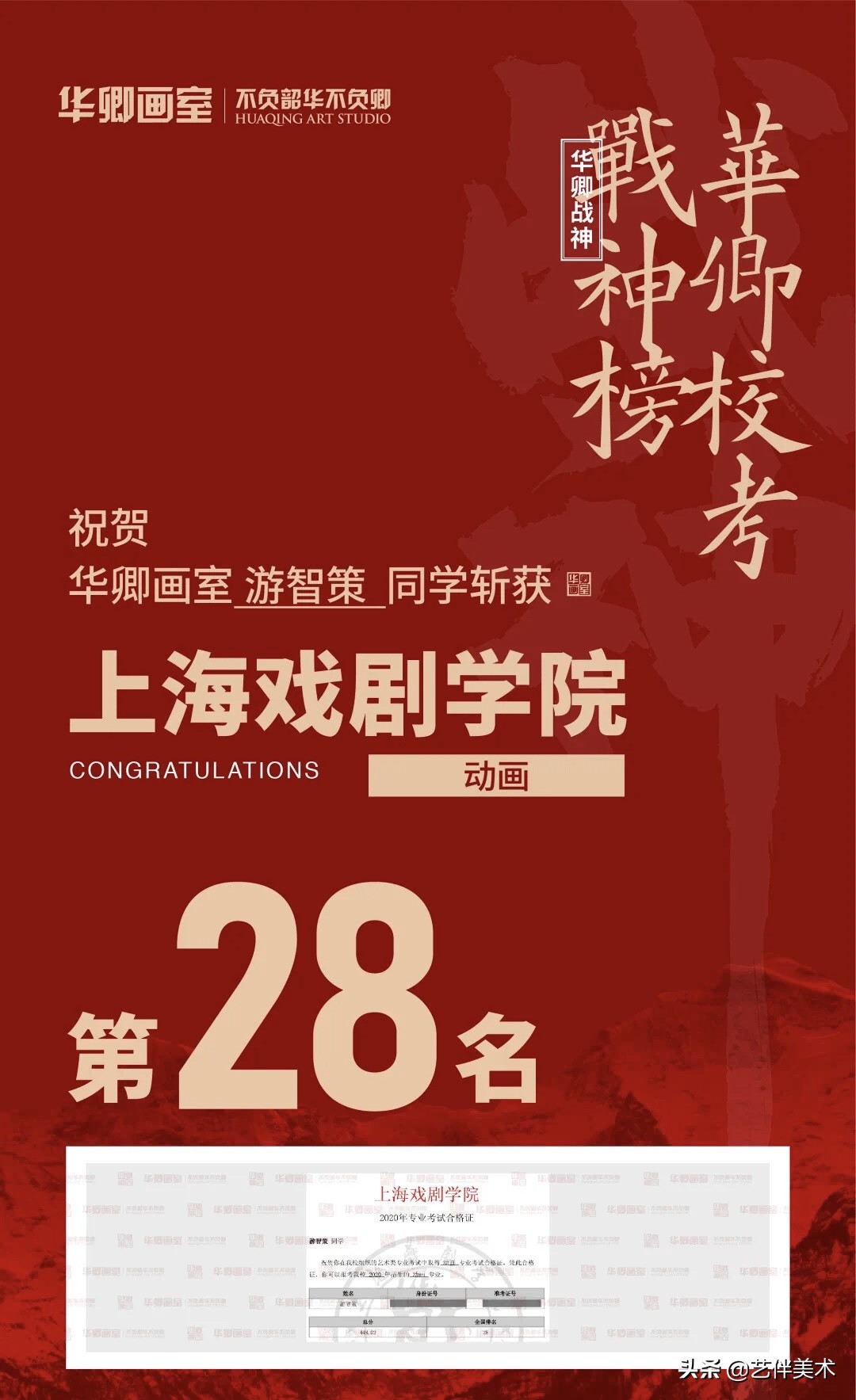 华卿画室—上戏四冠王专访“我想告诉您，我一定不会让您失望的”