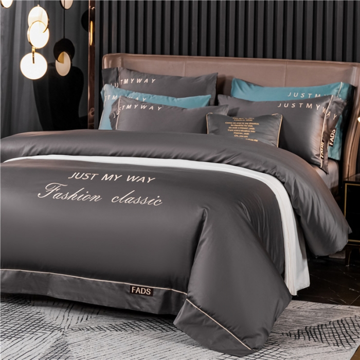 全棉澳绒刺绣四件套,新款80支长绒棉高端刺绣四件套