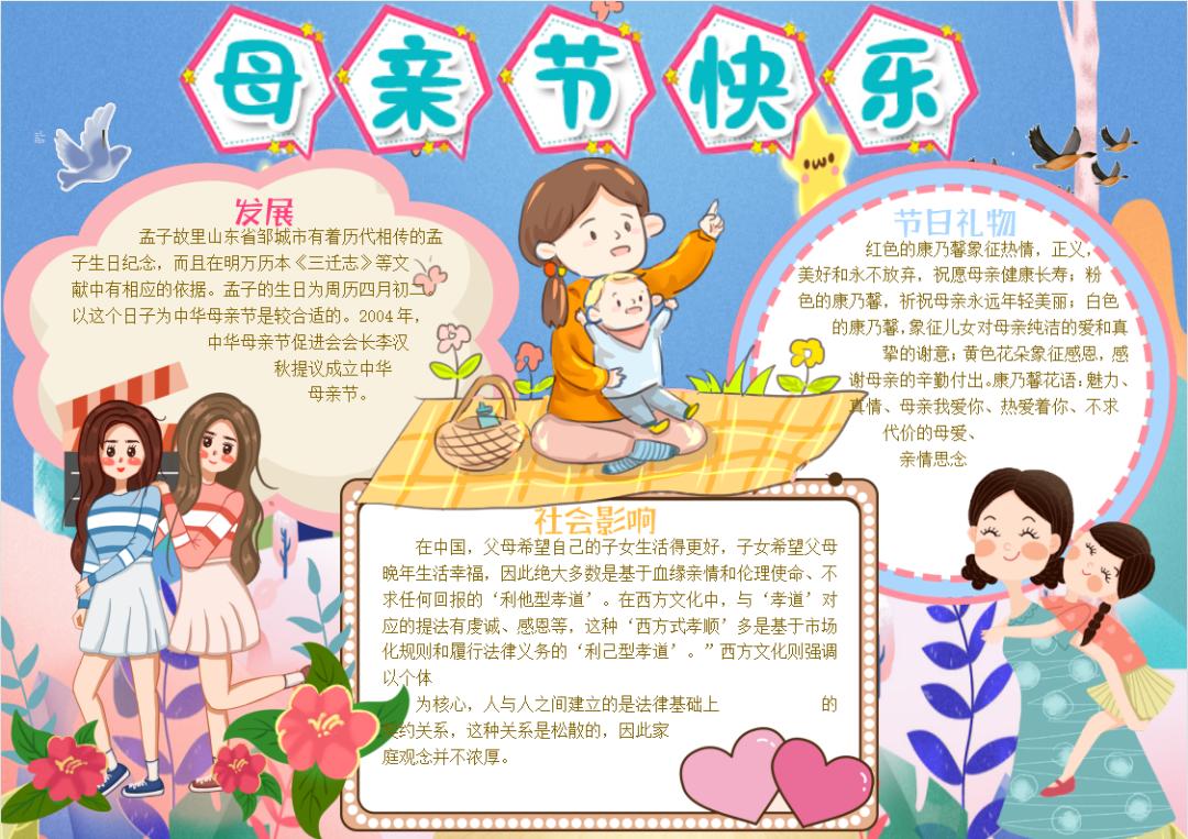 感恩母亲节手抄报小学生4至6年级,二年级感恩母亲节手抄报图片大全