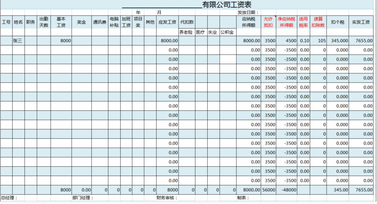 工资表和考勤表自动生成,自动工资报表模板excel的做法