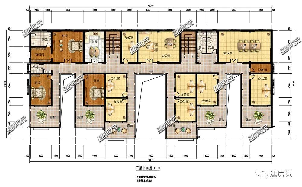 三层办公楼外观设计高端大气,二层中式风格办公楼