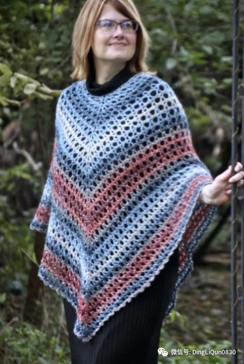 斗篷披肩钩花图样,针织披肩花样图片大全