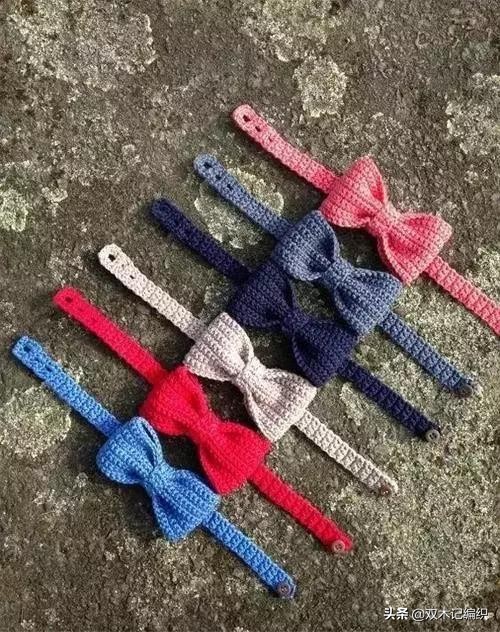 蝴蝶结的钩法教程全过程,金边蝴蝶结钩针详细教程图解