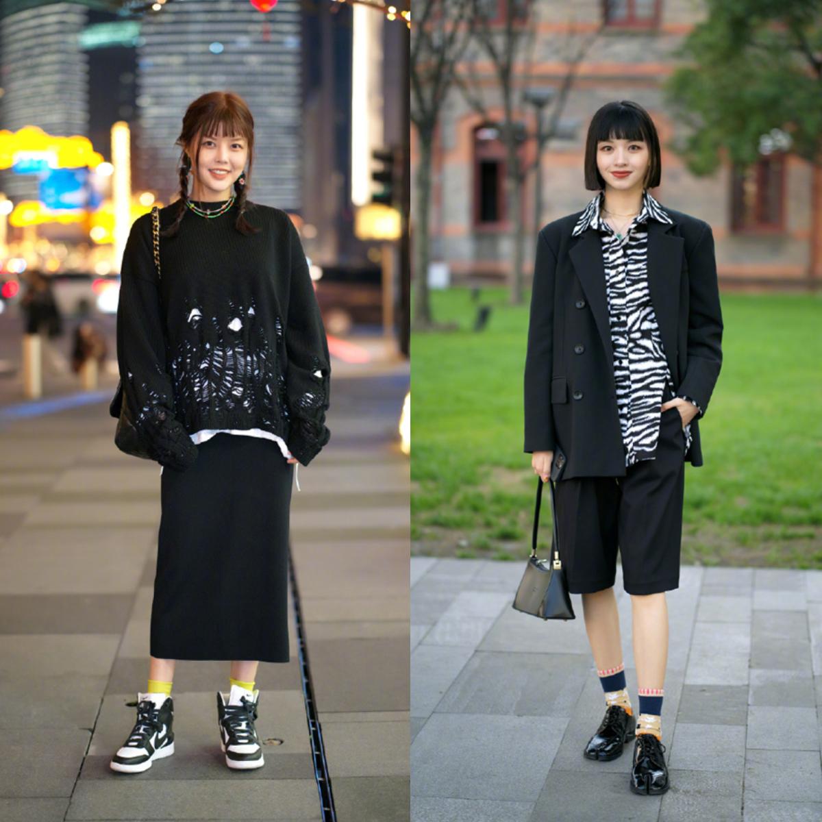 最近时尚圈刮起了一股“露袜”风：矮鞋+高袜，又美又飒很时髦