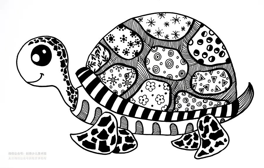 怎么画小乌龟最可爱的,如何画乌龟的儿童画