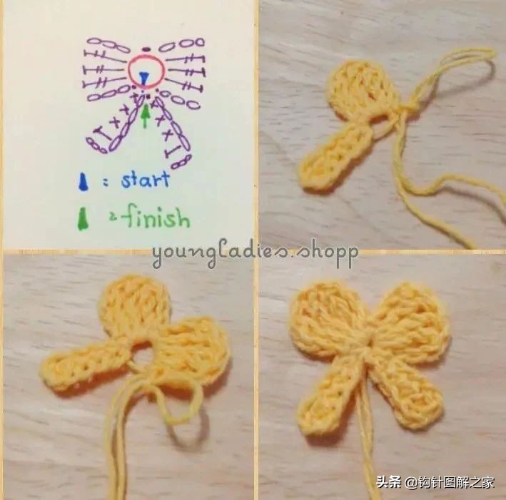 钩针蝴蝶结教程全过程,钩针蝴蝶结图解大全视频