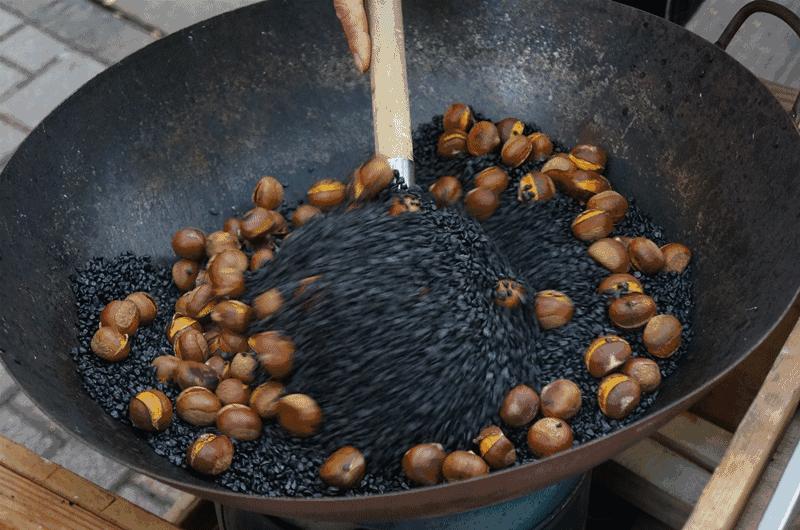 糖炒栗子的沙子有危害吗,炒栗子为什么要放石子