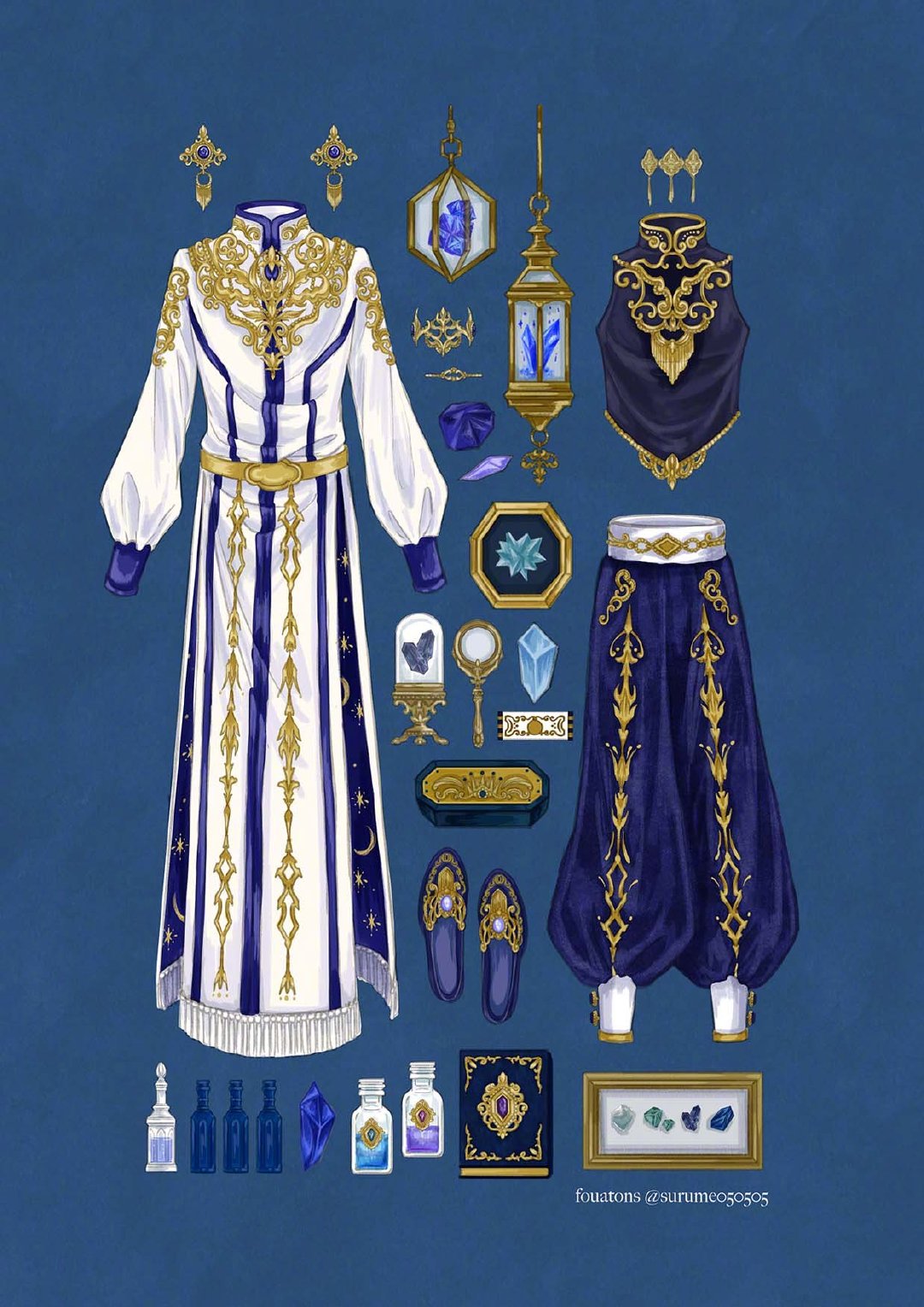 欧美服饰搭配插画手绘,服装复古风格插画网站