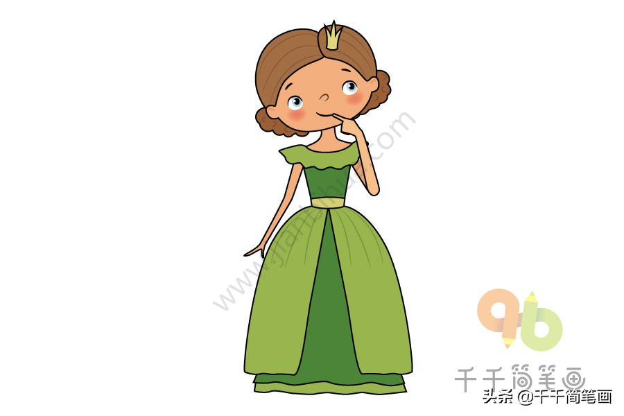 儿童简笔画，女宝爱画的美丽公主！
