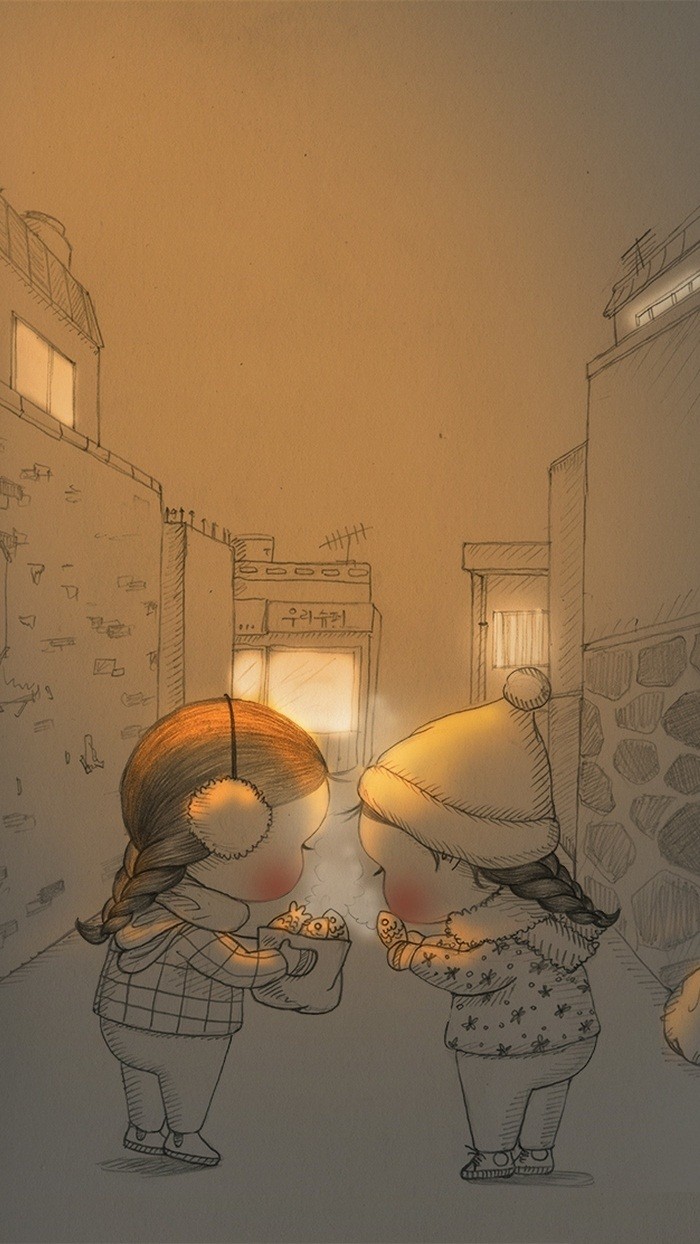 少女与兔子插画,兔子手绘创意插画