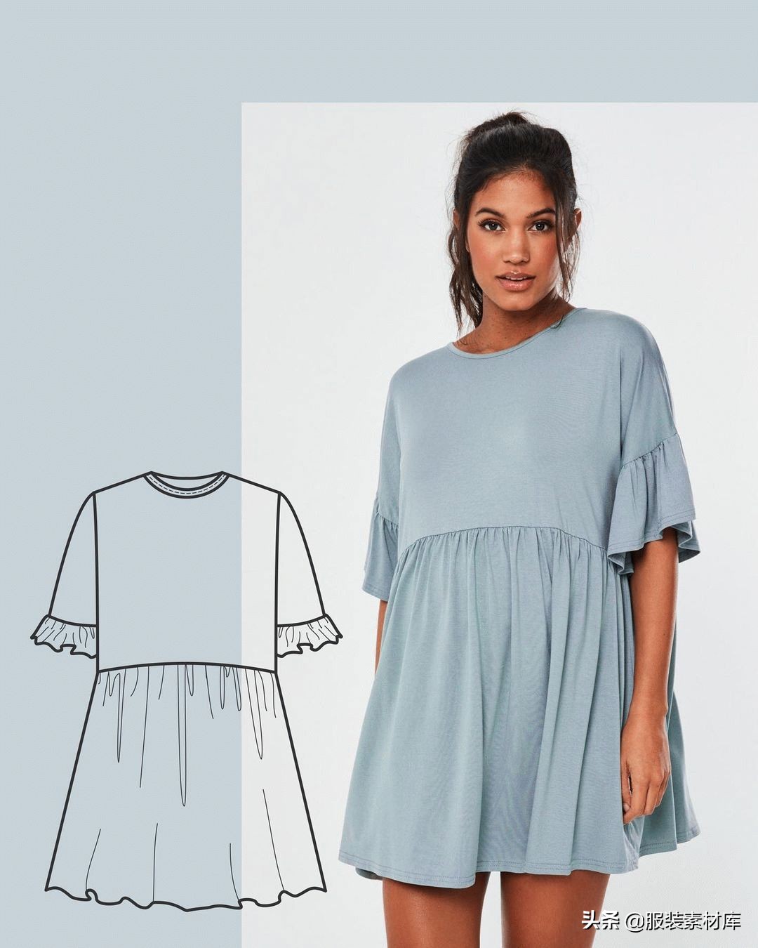 超简单的款式图,时尚法式图纸