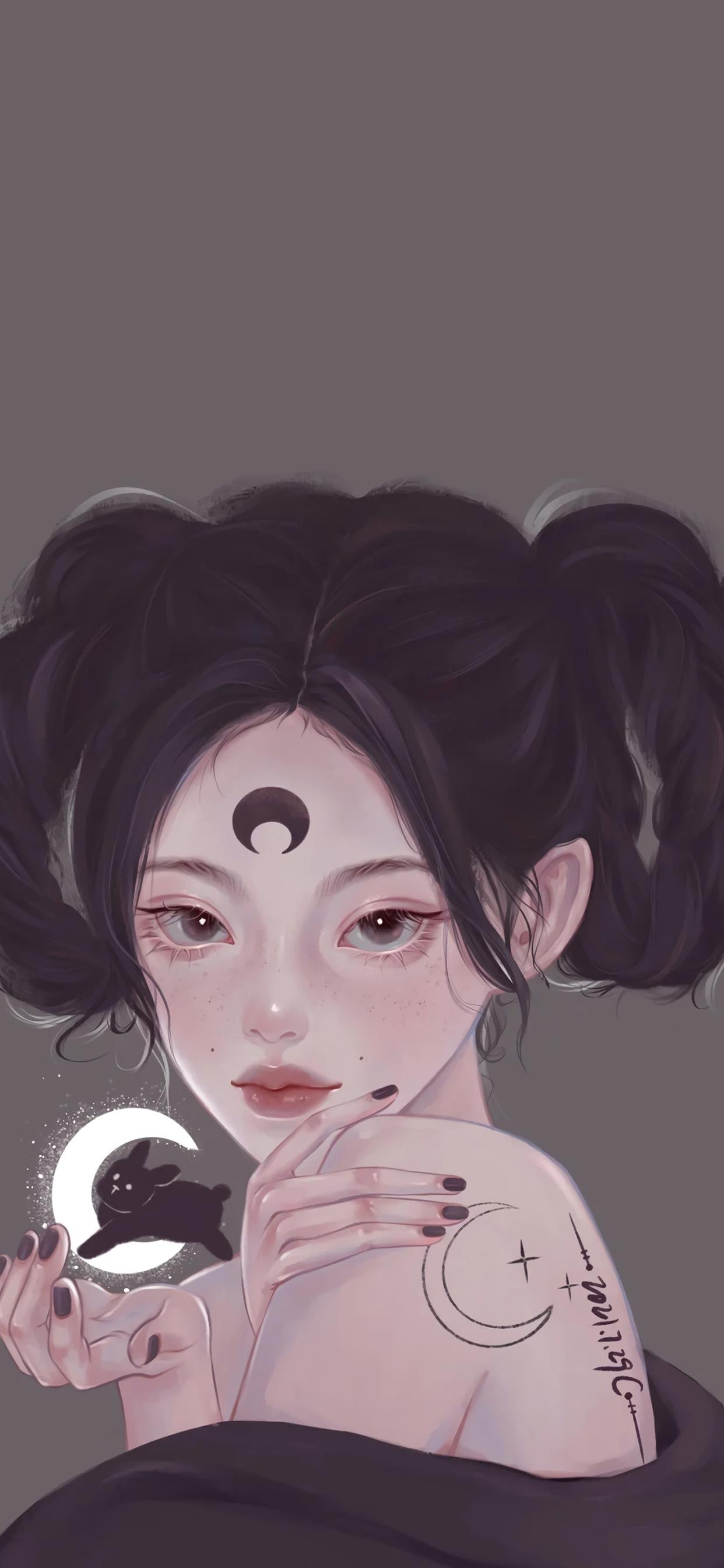 好看的女生壁纸插画图,插画小清新女生壁纸