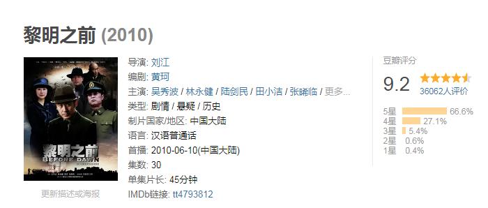 豆瓣评分9.5以上的国产电视剧潜伏,豆瓣评分9.5以上的国产电影有哪些