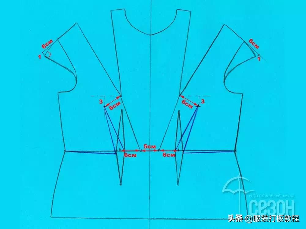 连衣裙的裁剪纸样,碎花公主连衣裙的裁剪方法及图样