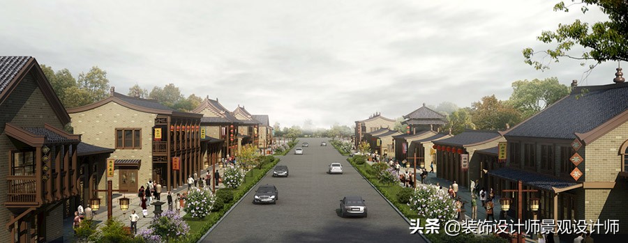 仿古建筑商业街设计图片,仿古建筑一条街效果图