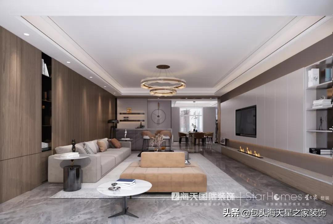 包头装修#奥林一号178㎡不过时的现代装修风格