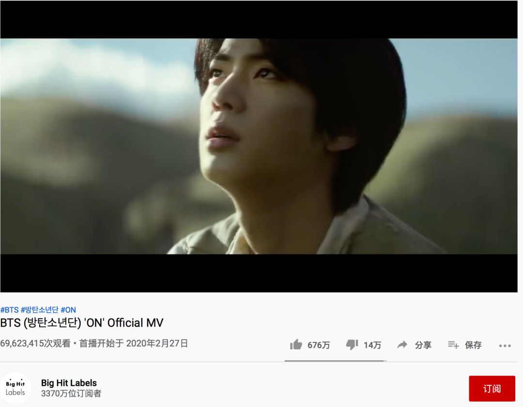 youtube点赞最高的,bts防弹少年团成员人气排行