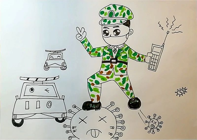 《抗病毒警察》--美美老师教你学画画