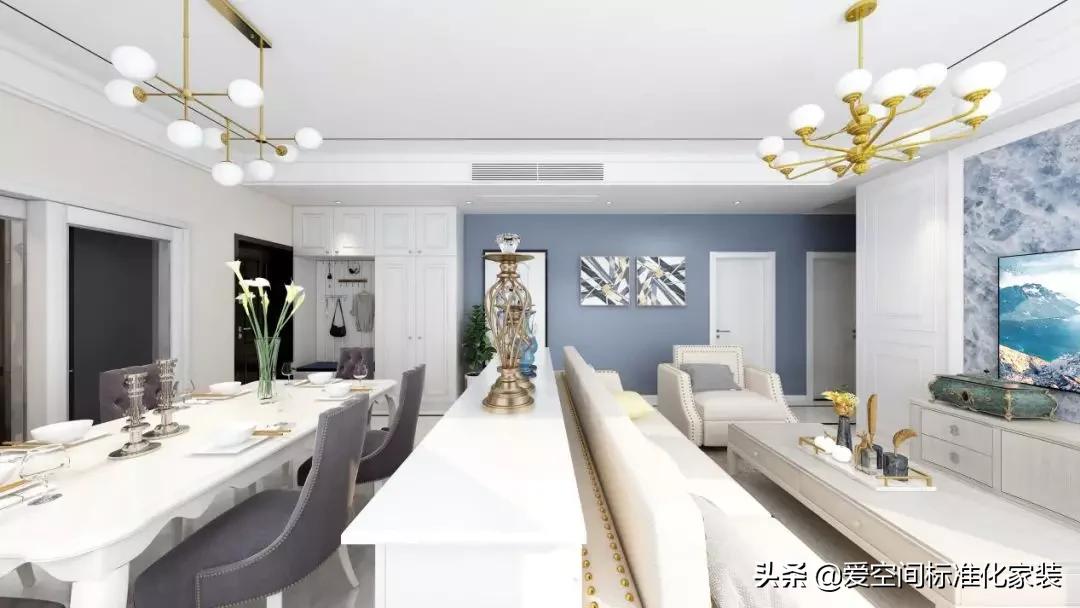 10款狭长小户型衣帽间装修效果图,客餐厅一体顶设计