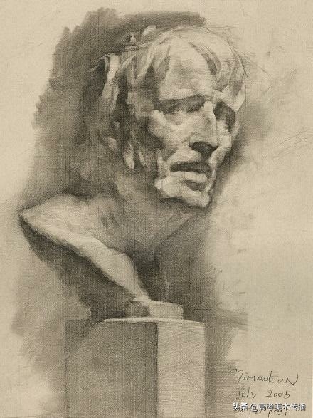 冉茂芹石膏头像,素描石膏冉茂芹