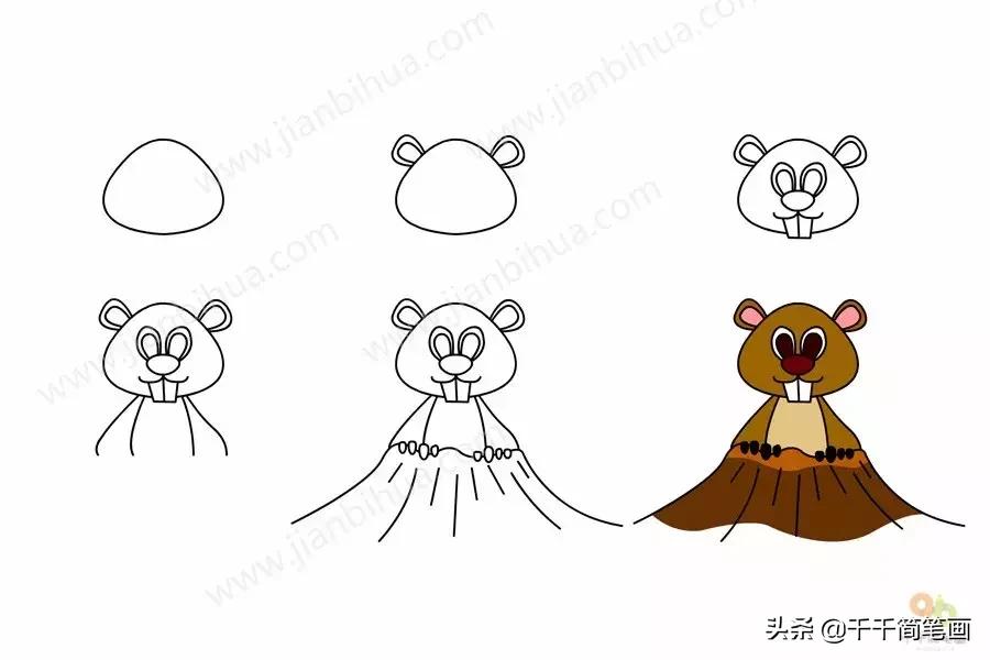 幼儿园动物的水墨画入门,儿童动物画入门简易范画