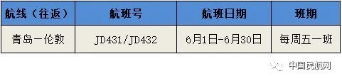 6月份航班计划表,六月国际航班计划表